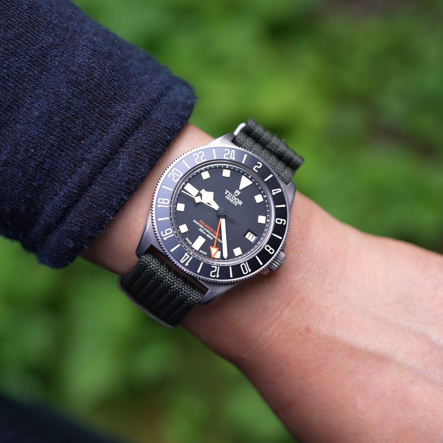 Pleated Green FXD 22mm (removable keeper)
